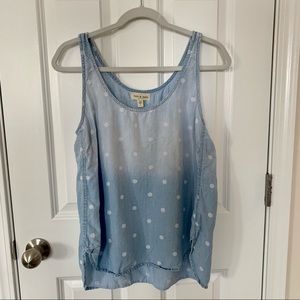Cloth & Stone Chambray Polka Dot Tank Size Large